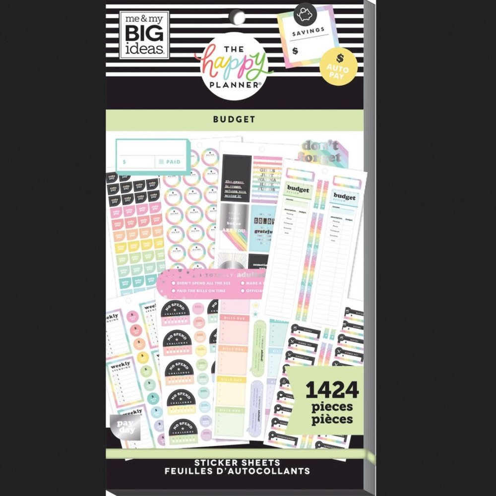 1424pcs Planner Budget Stickers, The Happy Planner Value Budget Sticker Sheets